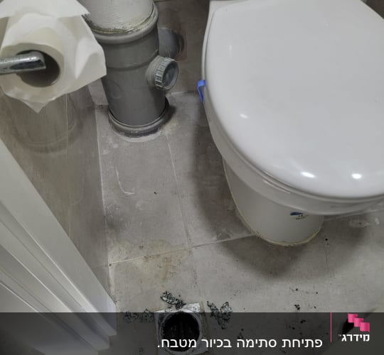 אסלה, צינור ביוב פתוח, נייר טואלט על מתקן